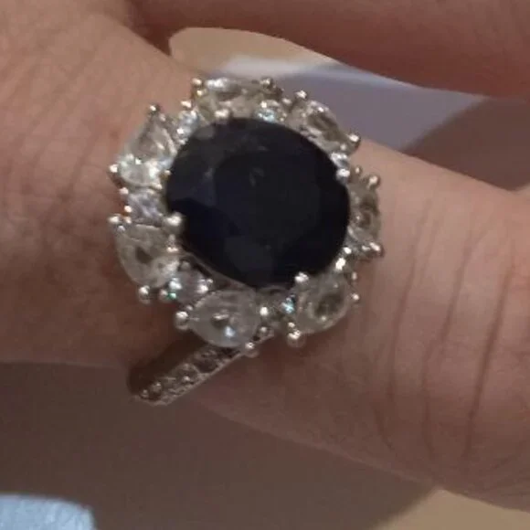 London blue topaz flower ring - Picture 11 of 11